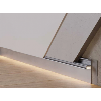 Алюминиевый плинтус скрытого монтажа с LED подсветкой Анодированный 50 мм ALU-SL50